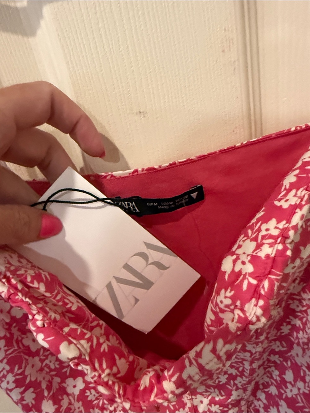 Zara NWT pink floral bustier bodysuit, medium - Picture 4 of 7